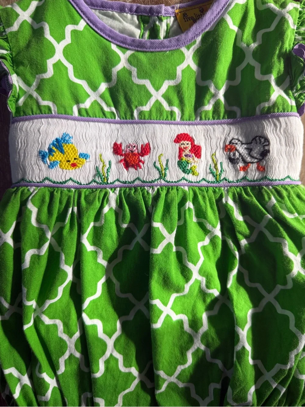 Little Mermaid Handsmocked Bubble